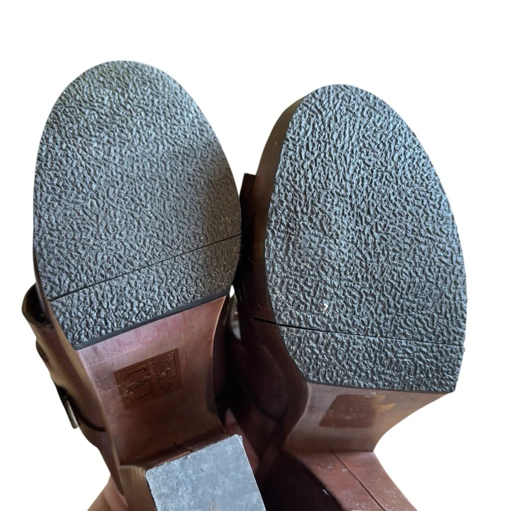 Robert Clergerie Barneys New York Dixo Platform Wedge Sandal Brown Leather 10